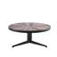 Burdett Mid-Century 33,5 po Table basse ronde marron avec plateau en verre trempé