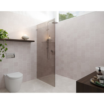 Ursa 30 in. x 78 in. Fully Frameless Bronze Tinted Single Fixed Shower Panel