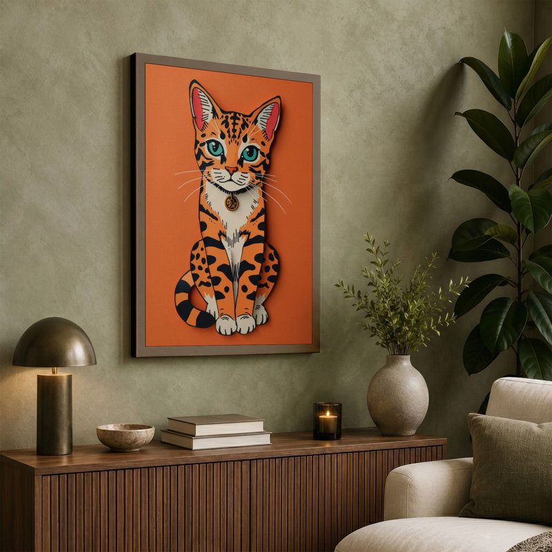 Tabby's Gaze Modern - Wrapped Canvas, 24x16 - 61.0 x 40.6 cm, White Border