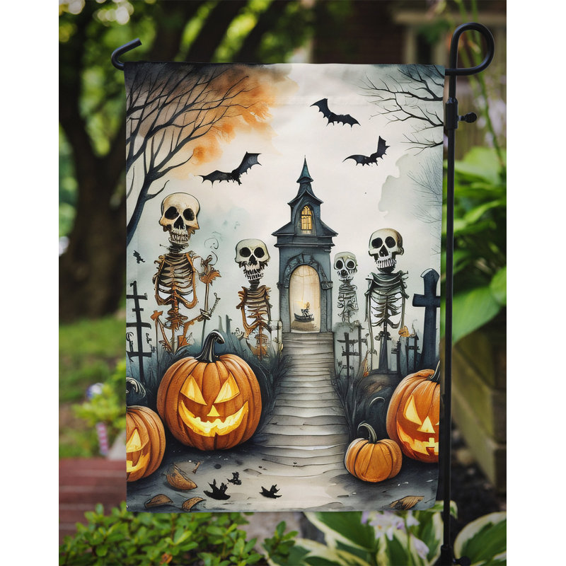 Double Sided 15.5'' H x 11.25'' W Polyester Halloween Garden Flag