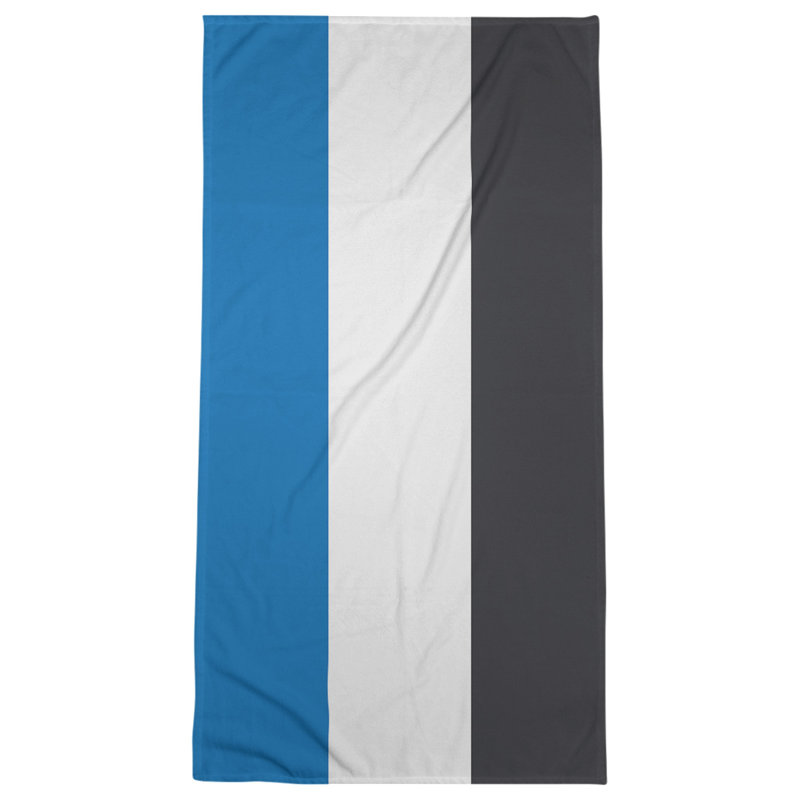 Cotton Blend Lightweight Bath Towel, Royal Blue/White/Slate