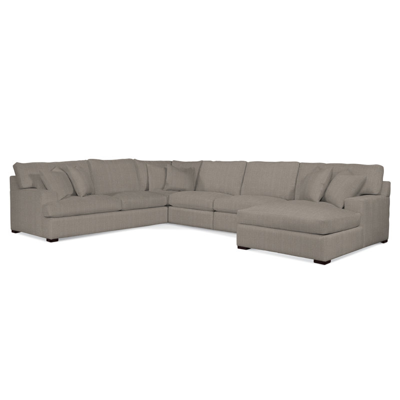 Cambria Upholstered U-Sectional, Stone Crypton Performance; 0884-83, Left Hand Facing, Java Finish