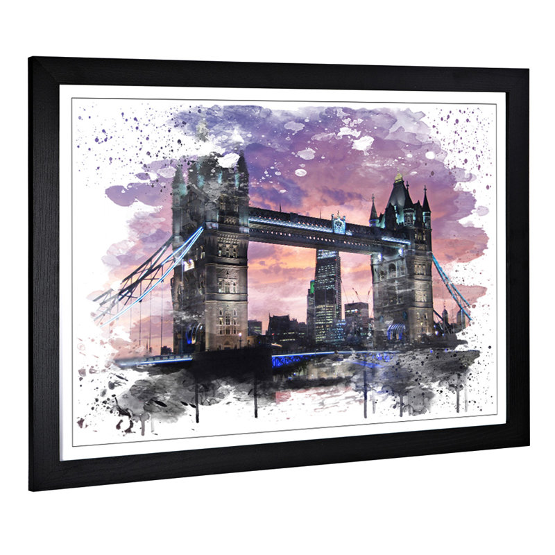 London City Tower Bridge - Wall Art, 45cm H x 62cm W, Framed Picture