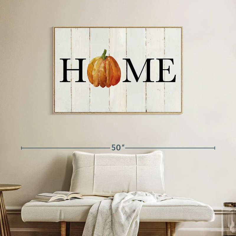 Plaque murale Home, Cadre flottant en bois naturel, 40 po x 27 po