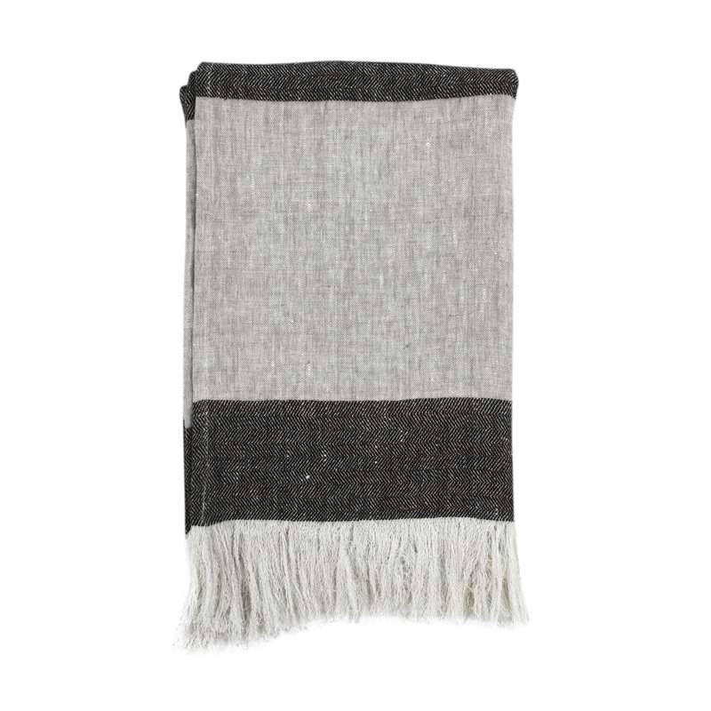 Talara Hand Woven Blanket, Gray/Natural/Charcoal