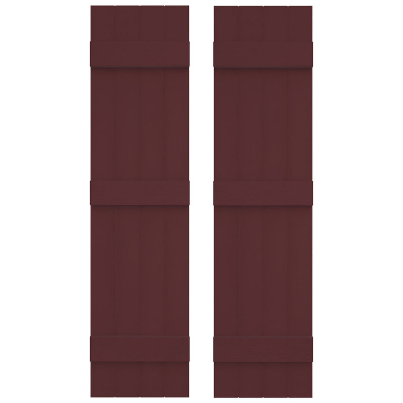 Builders Edge, volets sur mesure TailorMade jointés, volets Board-n-Batten, avec volets à volets, Bordeaux, 58 po