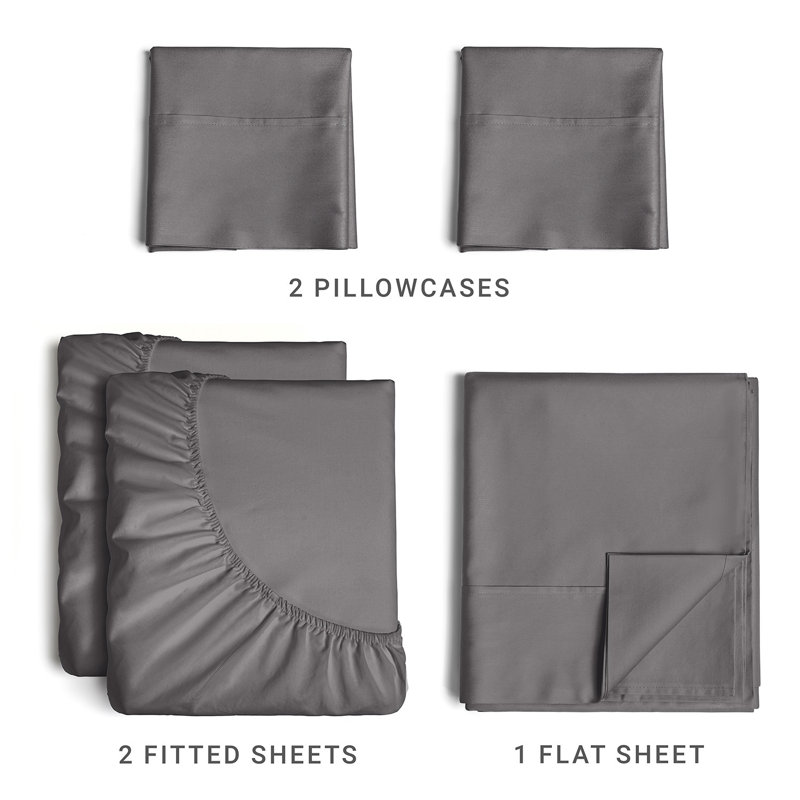 Ensemble de draps 4 pièces 100% coton 400 fils, Drap pour grand lit avec 3 pièces supplémentaire, Blanc