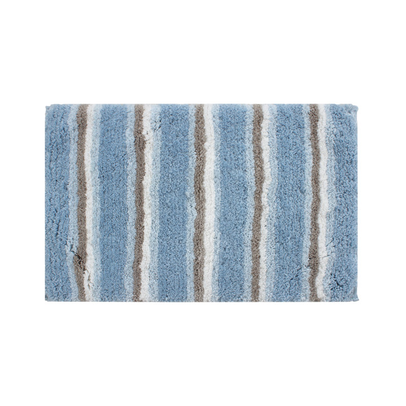 Tapis pour salle de bain Amyr, L 32 po x l 20 po, Bleu