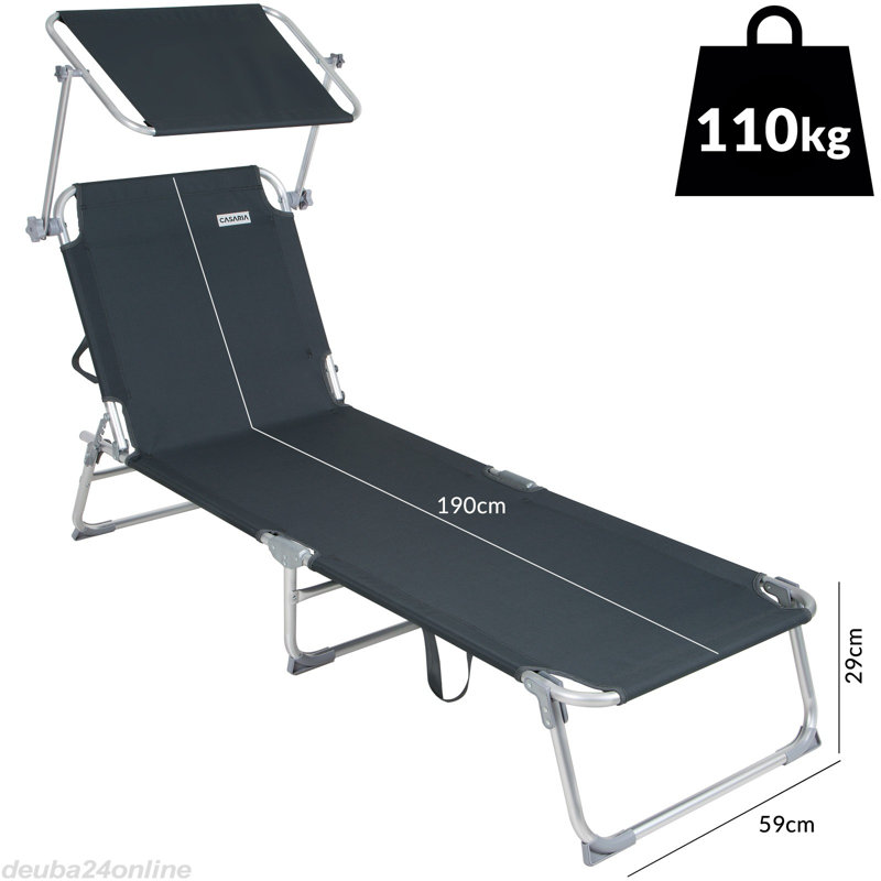 Bushgrove 190cm Long Reclining Single Chaise, Grey