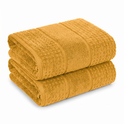 Serviette de bain 100% coton gaufré Hochman