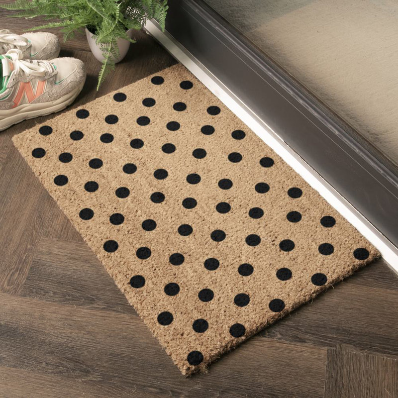 Braewyn Non-Slip Doormat, 40cm H x 60cm W, Natural/Blue