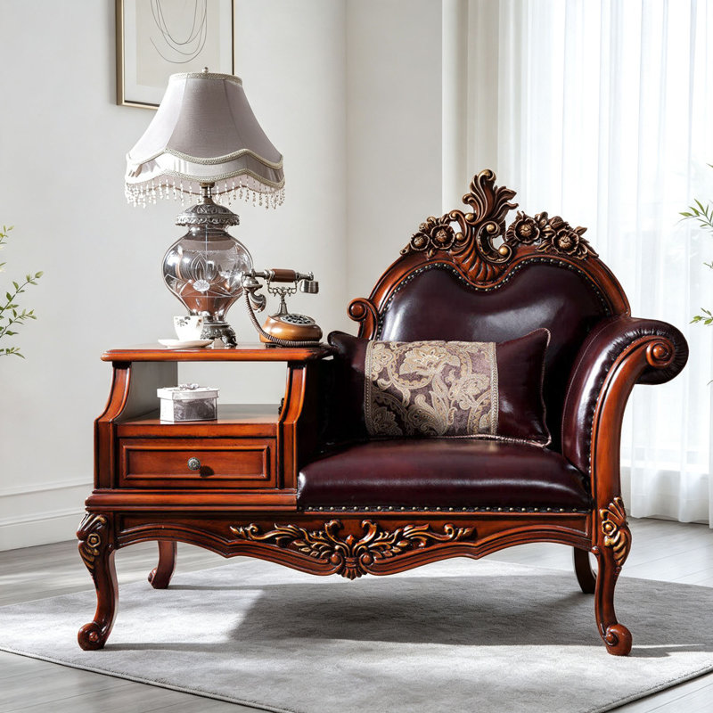 Chaise longue de loisirs en bois massif rétro, Orienté à droite