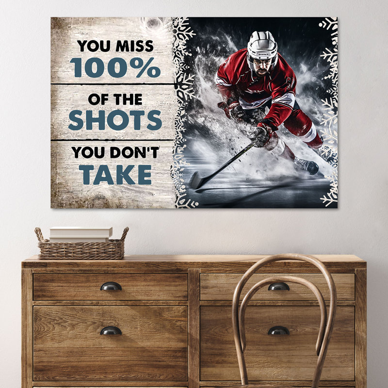 «Quelqu'un jouant au hockey», impression sur toile tendue, H 24 po x l 36 po x P 2 po
