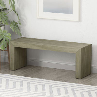 Banc en bois gris chêne, 48 W, 15 de large, 18 de haut, résistant à l'usure, assemblage inclus, conception simple, finition complémentaire, nécessaire
