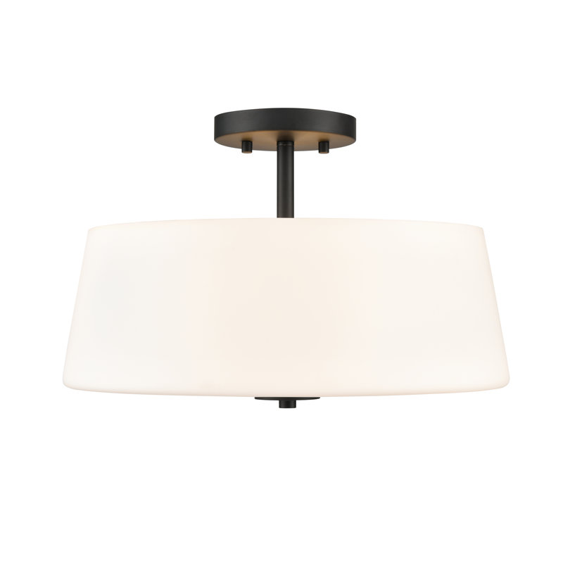 Asuka 15.75" Wide 3-Light Semi Flush , Matte Black