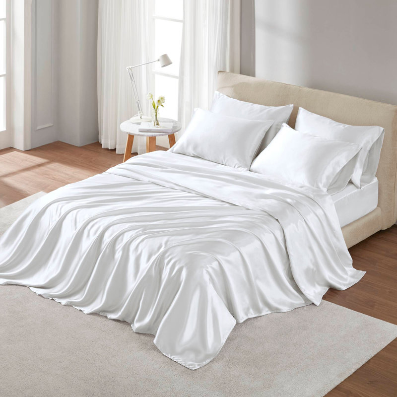 4 ensembles de literie PCSSoft, Housse de couette simple et 3 pièces supplémenta, Blanc