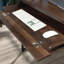 Bureau industriel avec huche, finition brune