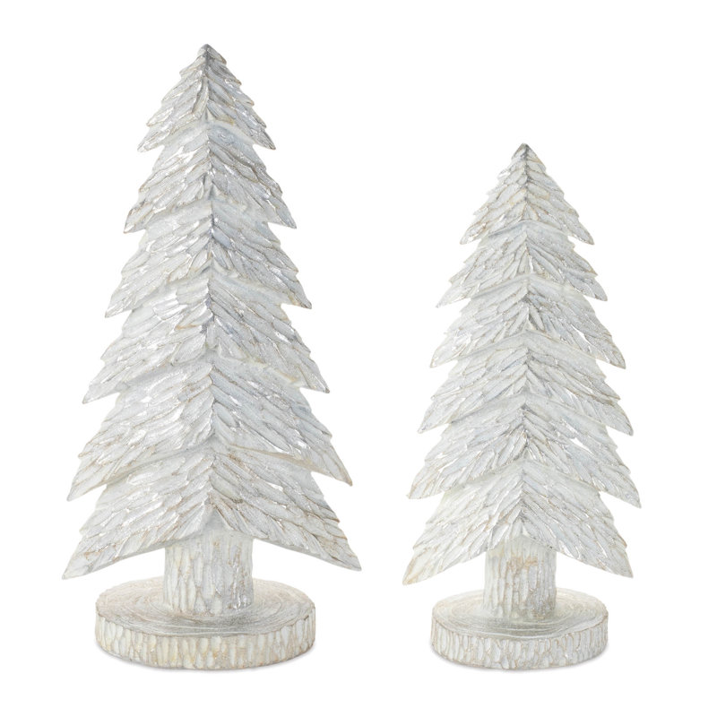 Carved Glitter Pine Tree