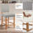 25"H Fabric Upholstered Wood Counter Height Barstool with Hollow Backrest, Set of 2-604318705