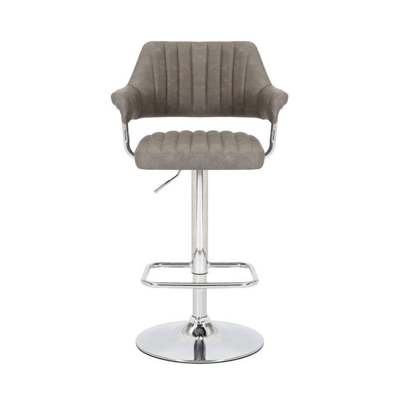 Comesana Swivel Upholstered Adjustable Height Counter Stool, Charcoal