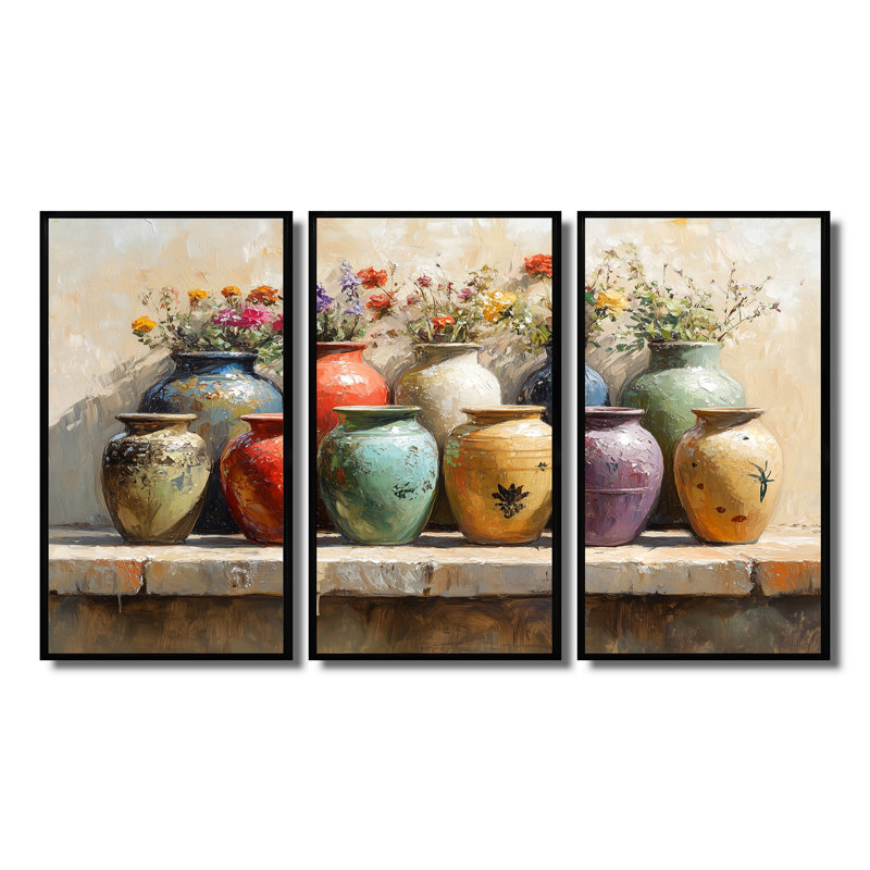 Ensemble de décorations murales Farm Pottery Earthy Treasures III - Boho Pottery, H 28 po x l 36 po x P 1 po