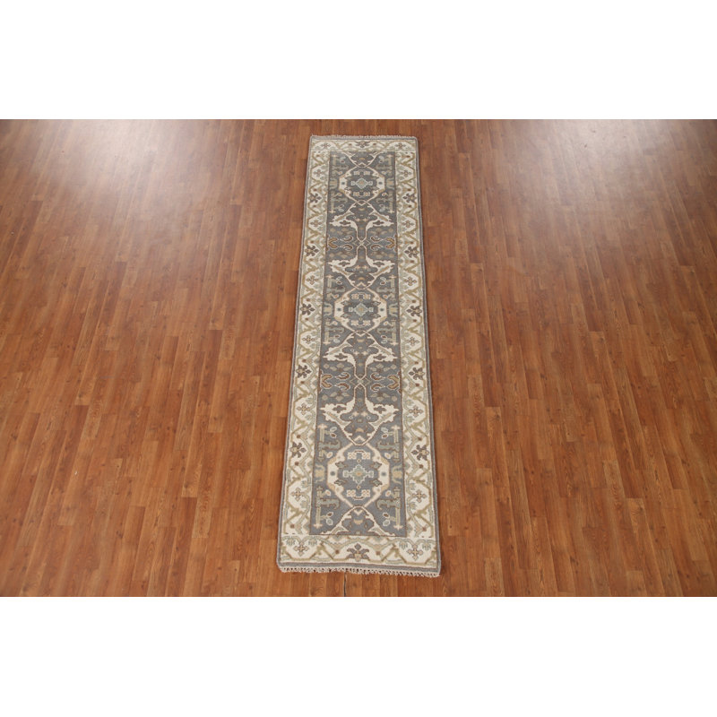 Tapis de couloir oriental gris Oushak 3 x 10