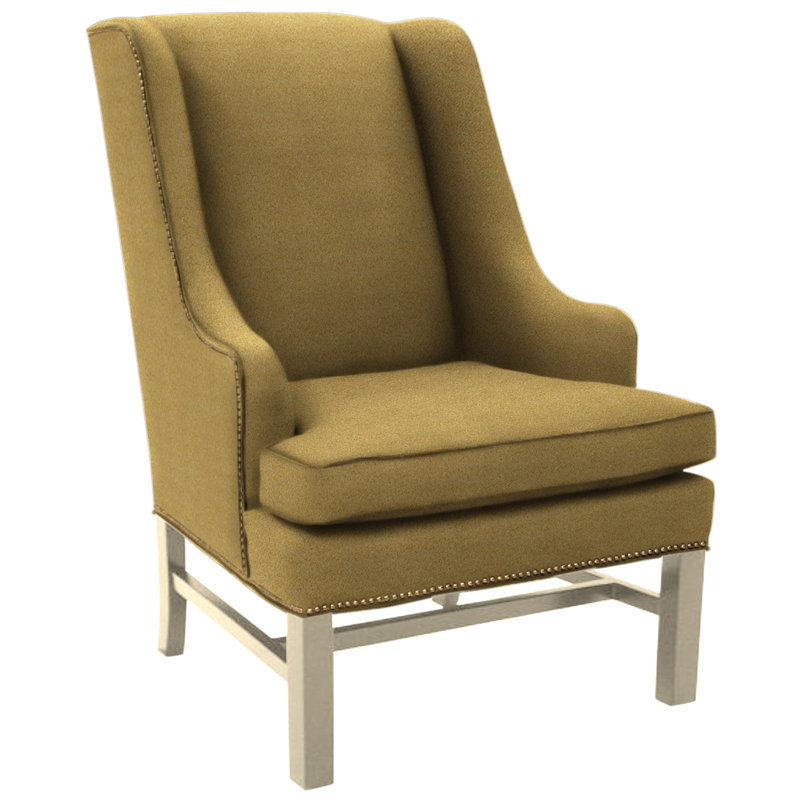 Wingback Chair, Luxe Navy, Ebony