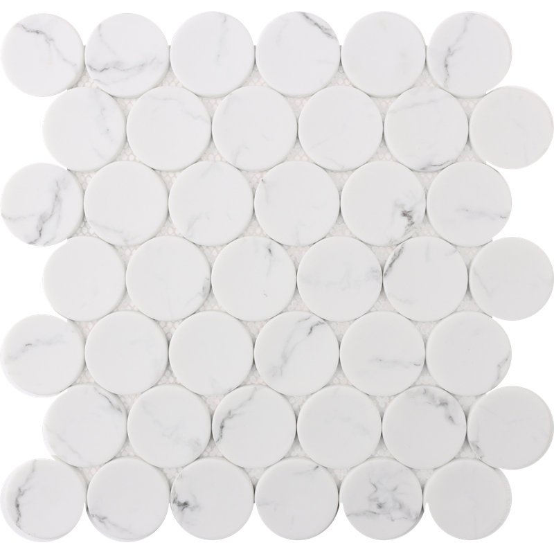 White Statuary Dots 12x12 Mosaic - Luxury Marble Mosaic Wall & Floor tile , White, Dot