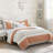 6 Piece Cotton Percale Quilt Set With Throw Pillows Coral Queen-119922136-119922138