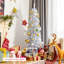 Arbre de Noël régulier blanc en PVC artificiel réaliste-935957163