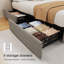 Base de lit tapissier grand format en lin avec 4 tiroirs de rangement, tête de lit capitonnée réglable, capacité de poids de 1000 lb, lattes de bois silencieuses, aucun sommier requis, gris-132503592-132503595