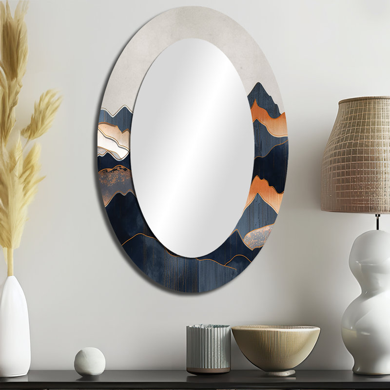 Miroir décoratif sur métal Daring Moutain Horizons II - Paysages, 36 po x 24 po