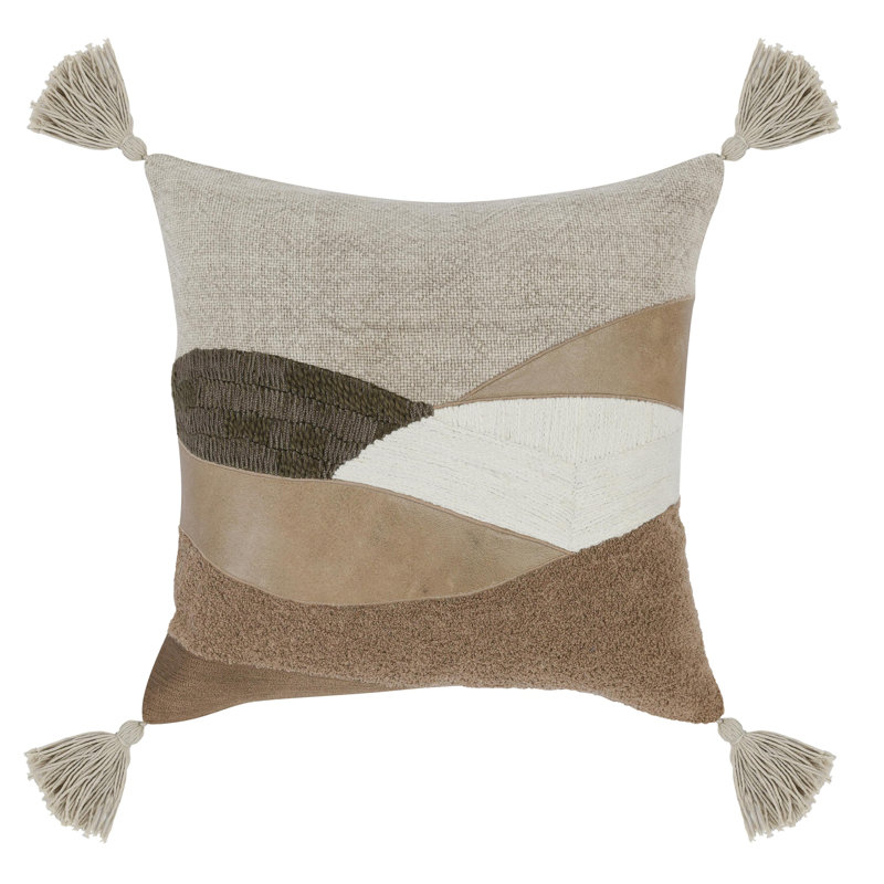 Carve 18" Multicolor Brown Throw Pillow