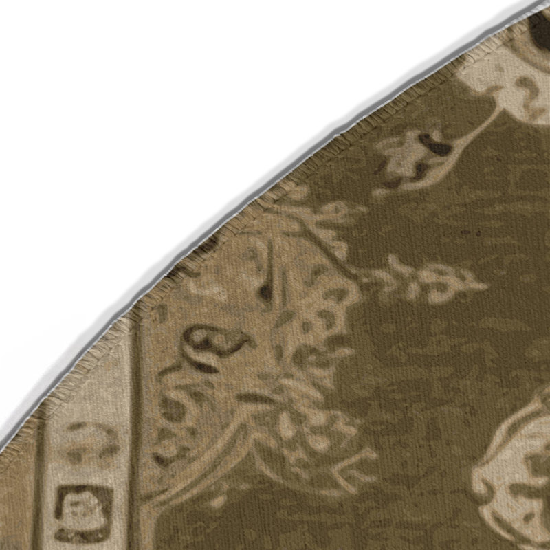 Tapis intérieur et extérieur brun Overdyed, Rond 5 pi