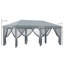 Tente escamotable robuste 10 pi x 20 pi avec filet, abri de soleil pour les pique-niques extérieurs dans le jardin, patio, gris. Intérieur spacieux, fonction polyvalente, auvent en filet. Fêtes, pieds réglables, portables