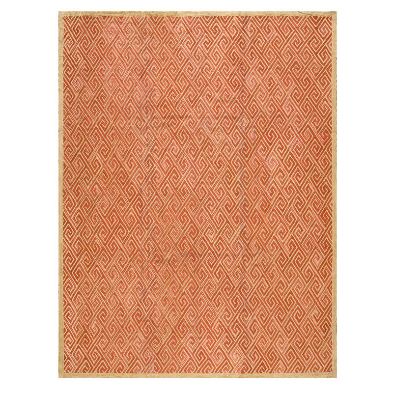 Tapis orange / brun American Hooked, Rectangle 6 pi x 9 pi