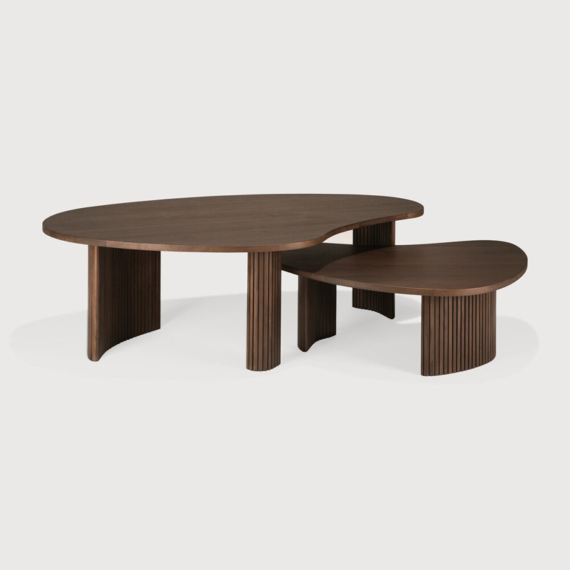 Boomerang Solid Wood Coffee Table, Brown