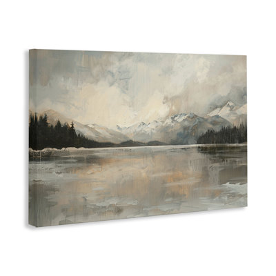  Frozen Lake Landscape Canvas Wall Art by LSR Design Studio