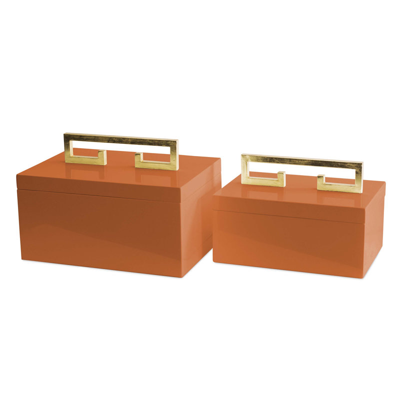 Boîtes Avondale, orange (ensemble de 2)
