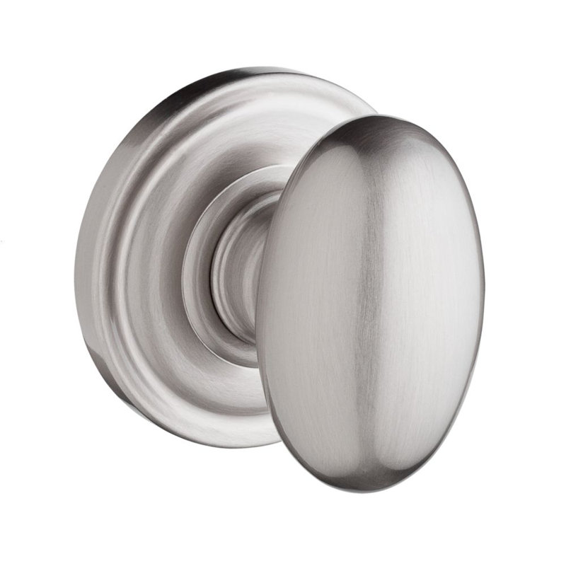 Double Dummy Door Knob with Traditional Round Rose, Polished Chrome