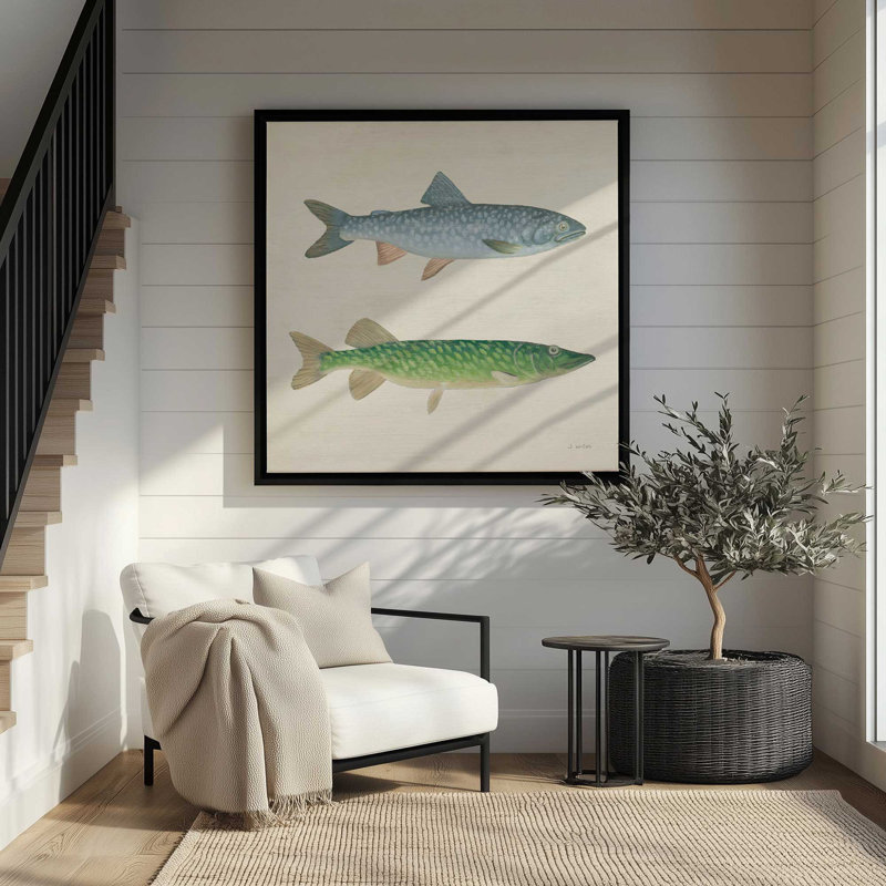 «Waters Edge I» par James Wiens, reproduction d'art sur toile, H 12 po x l 12 po, Cadre flottant, Doré