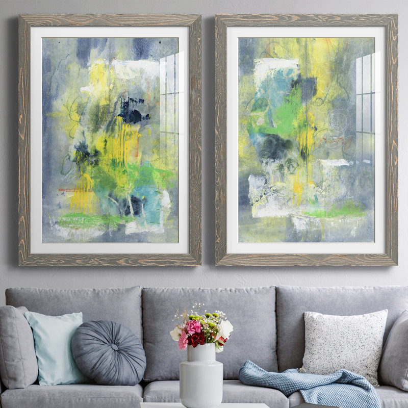 Sweet Things I - ensemble de 2 peintures encadrées, H 31,5 po x l 23,5 po x P 1 po, Cadre gris