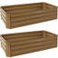 Lit de jardin surélevé rectangulaire en acier galvanisé Ippolito - brun - 48 po x 24 po x 11,75 po - ensemble de 2-1188451416-1087888552-1184900159