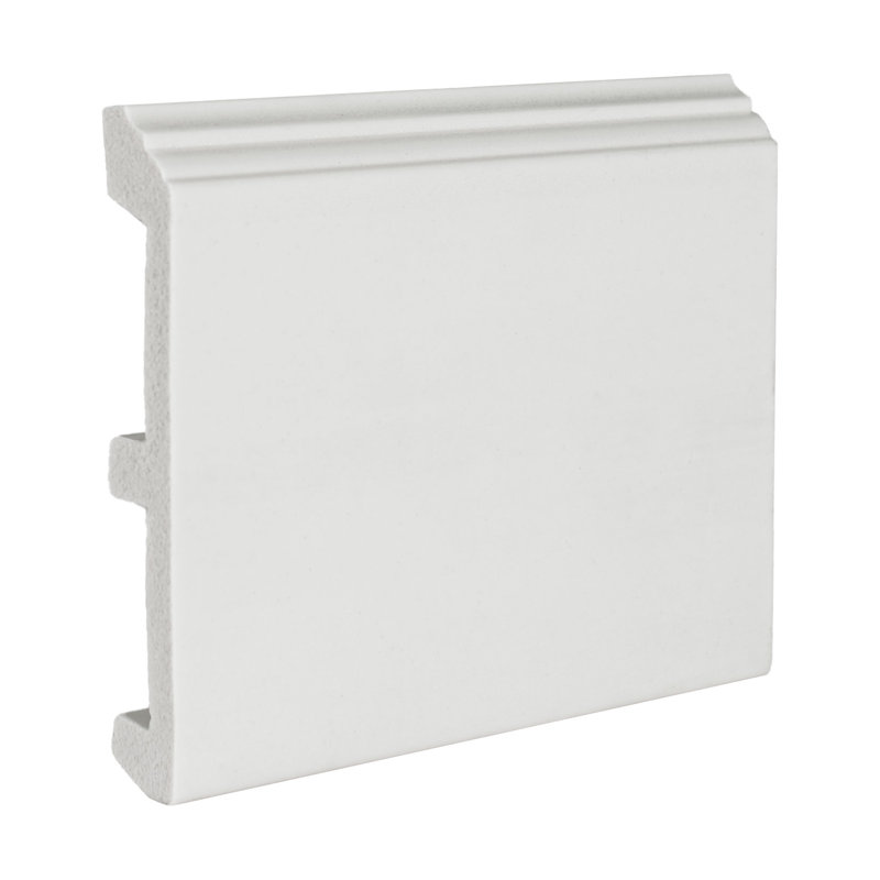 3/4 in x 4-3/4 in x 6 in Long Plain Recycled Polystyrene Base Moulding Sample