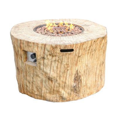 Terraflame Round Faux Wood Fire Pit Table For Outdoor Use