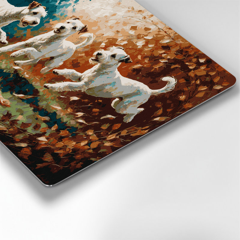 Chiens Bedlington Terrier gris, art mural en métal, H 20 po x l 30 po