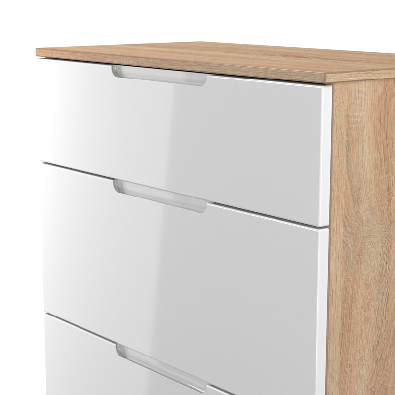 74cm W 3 - Drawer Chest of Drawers, White/Oak