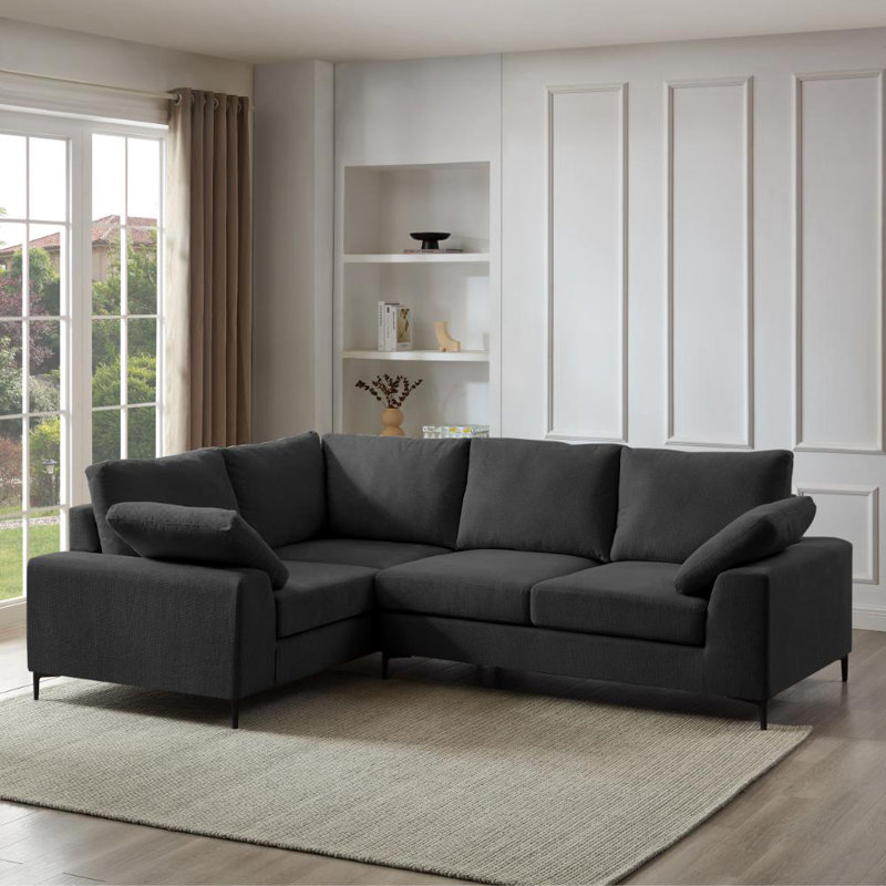 Delmond Corner Sofa, Left Hand Facing, Grey