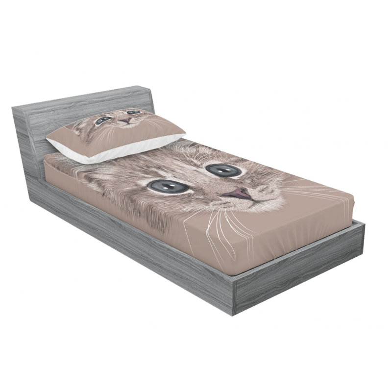 Microfiber Animal Print Sheet Set, Twin XL Sheet Set with Fitted Sheet