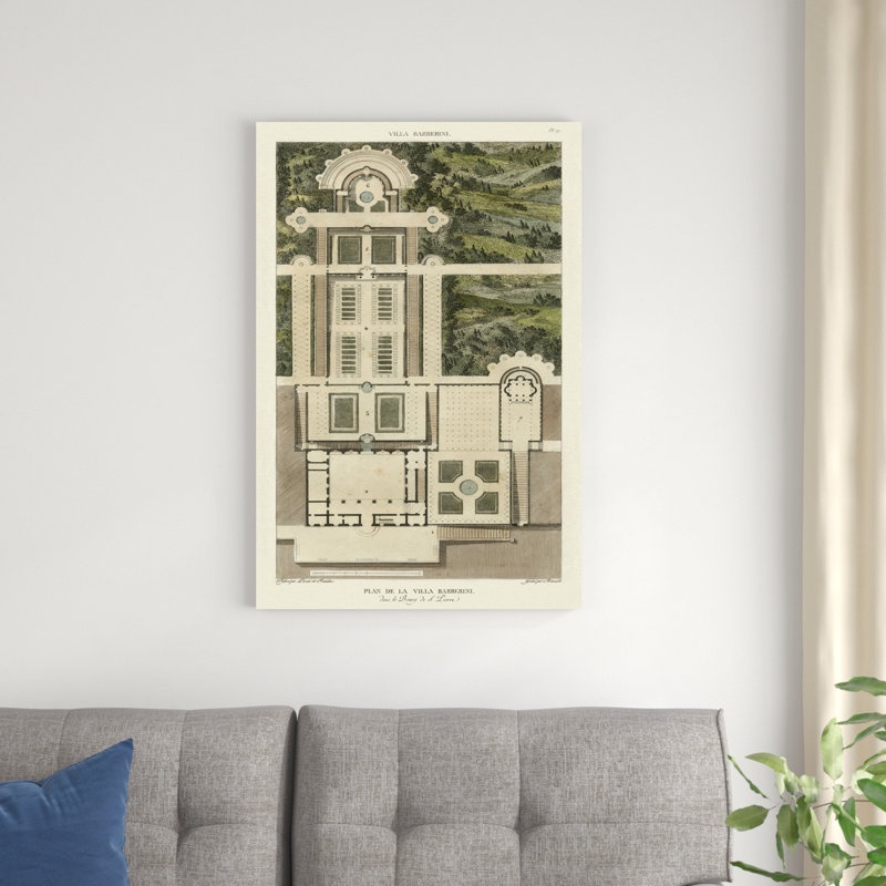 Plan de la Villa Barberini, H 36 po x l 24 po x P 1,25 po
